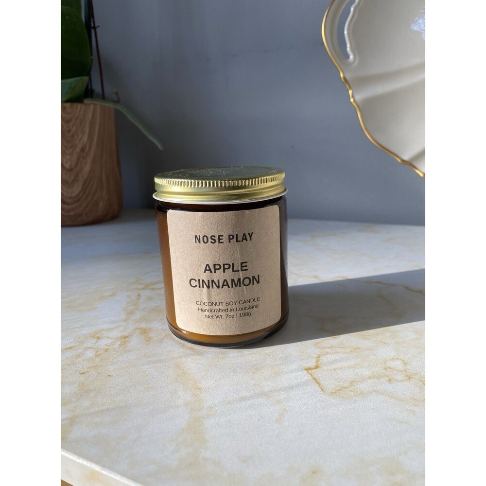 Noseplay Handmade Apple Cinnamon Candle Made In USA Louisiana Brand New